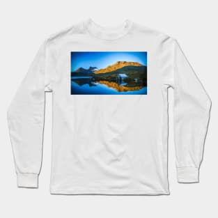 Water Reflections of Cradle Mountain Digital Painting Long Sleeve T-Shirt